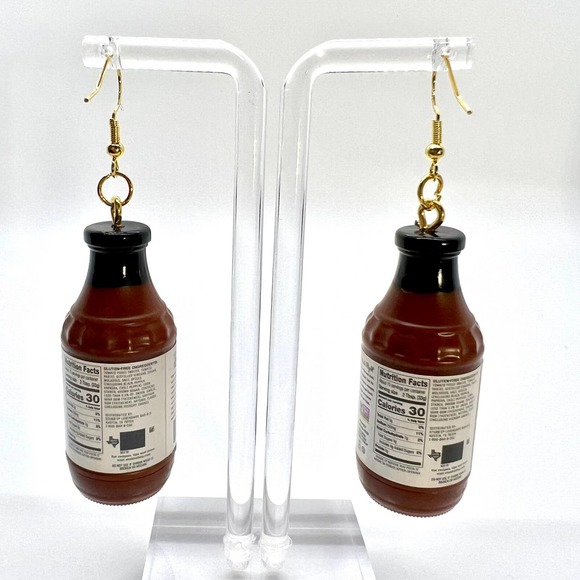 BBQ Earrings - Stubb’s BBQ Sauce - Barbecue Earrings - Mini Brands Earrings - Picture 2 of 7